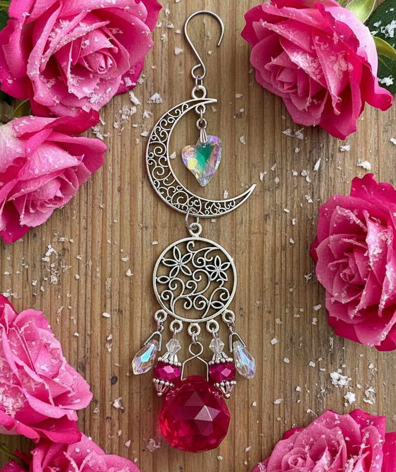 Fuchsia Crystal Ball Prism Ornament/SunCatcher
