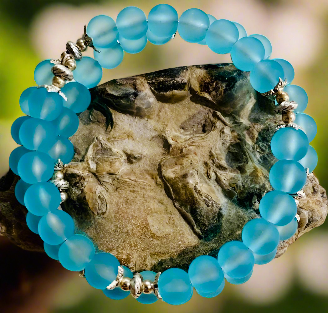 Frosted Bead Wraparound Bracelet