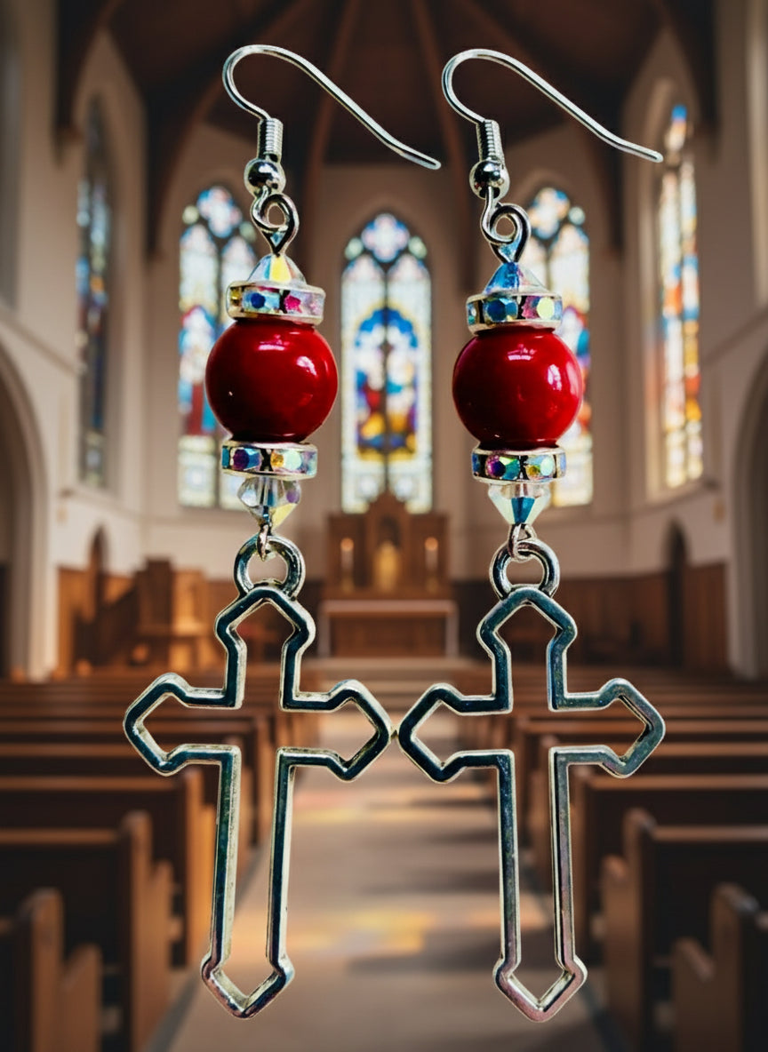 Stainless Steel Cross Earrings