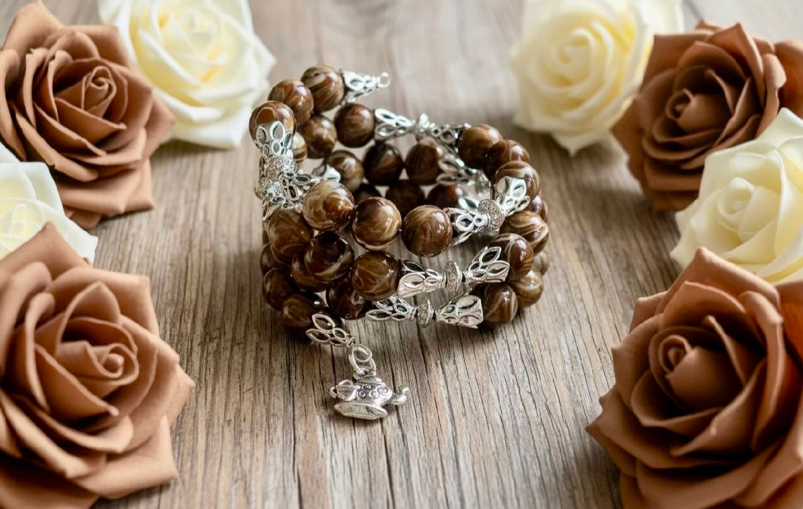 Honey Wax Amber Bead Wraparound Bracelet