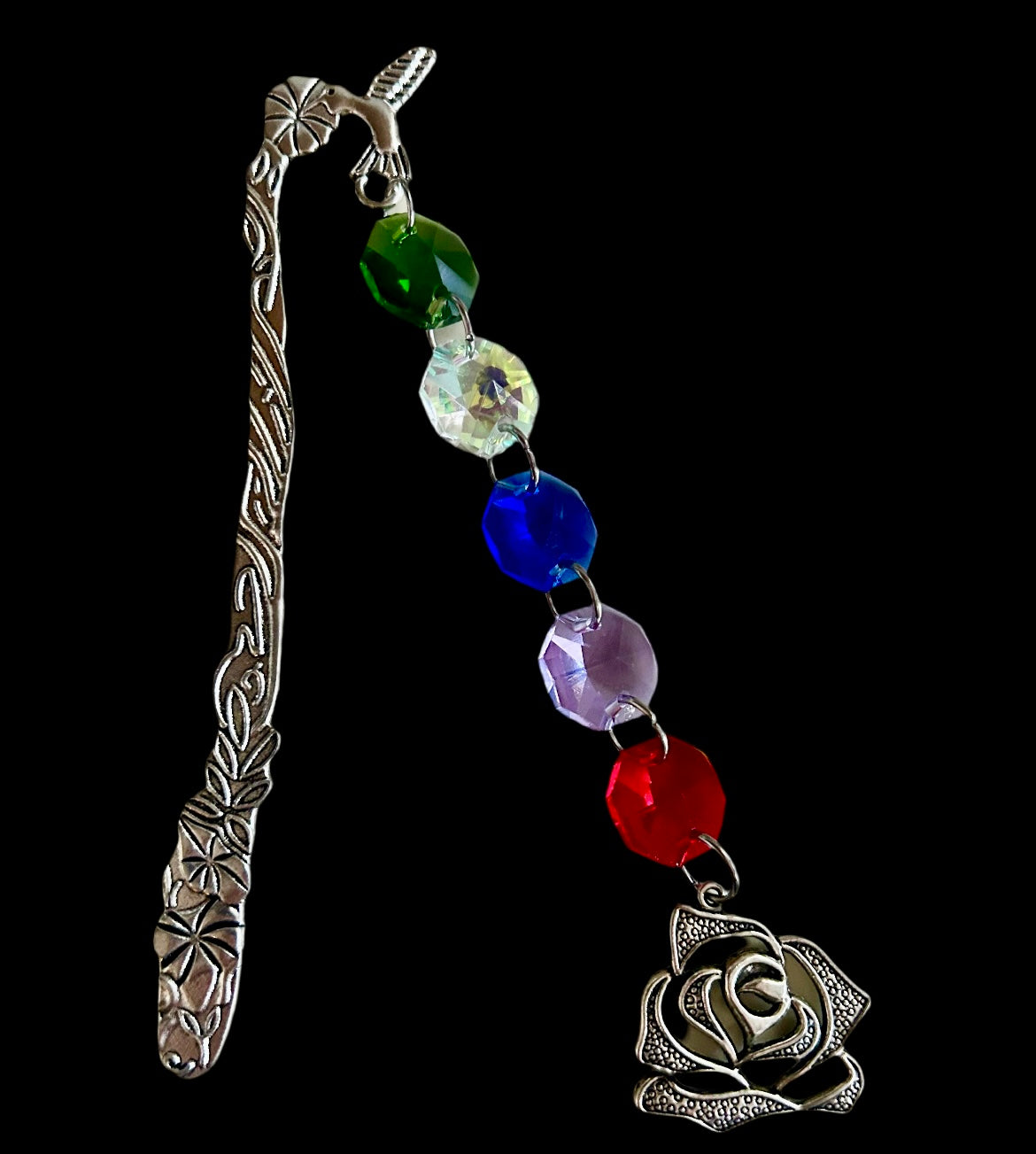 Custom Patterned Zinc Alloy Bookmarks with Various Beads & Charms