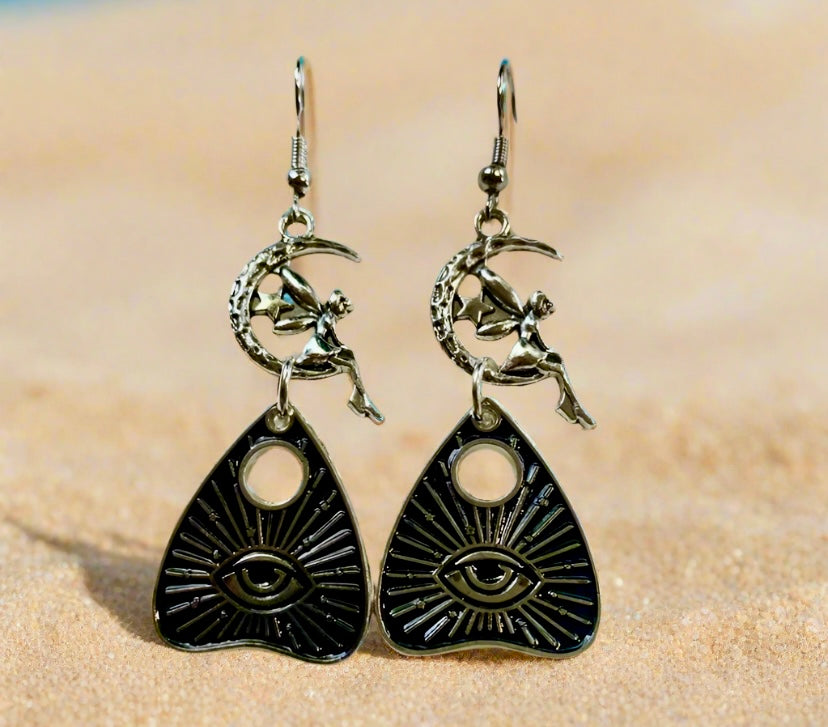 Gothic Cat Themed Charm Earrings
