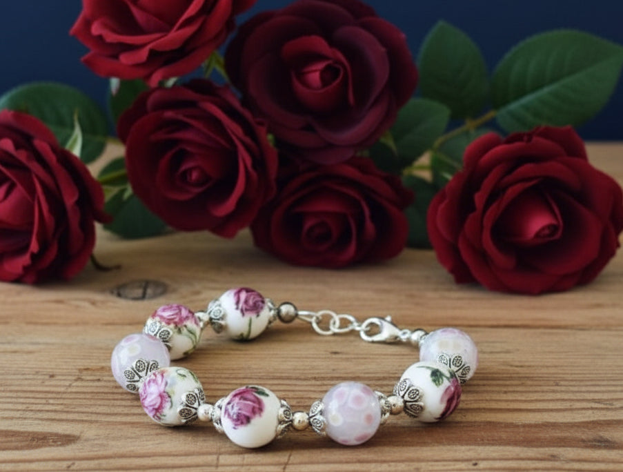 Porcelain/Ceramic Bead Bracelet