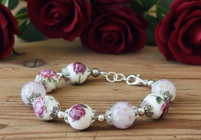 Porcelain/Ceramic Bead Bracelet