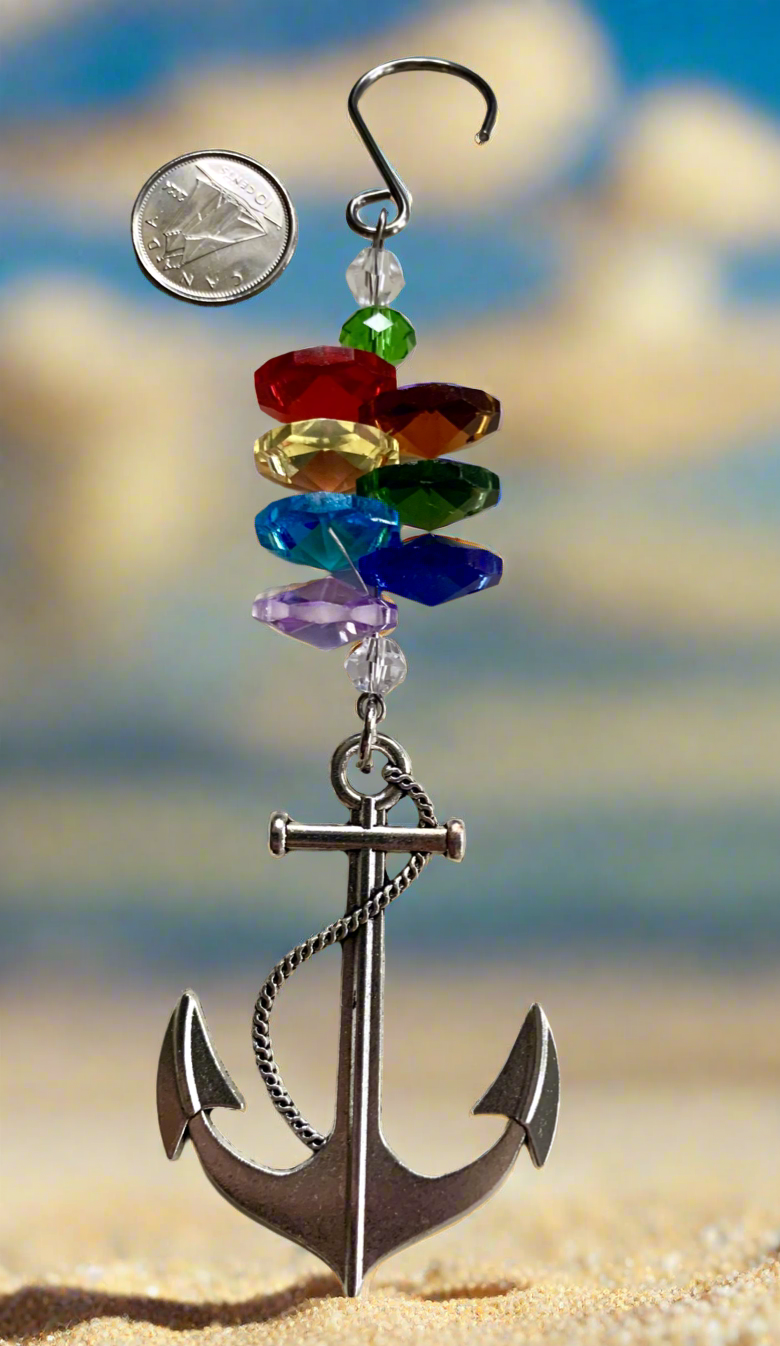 Anchor/Light-Reflecting Crystal Ornament
