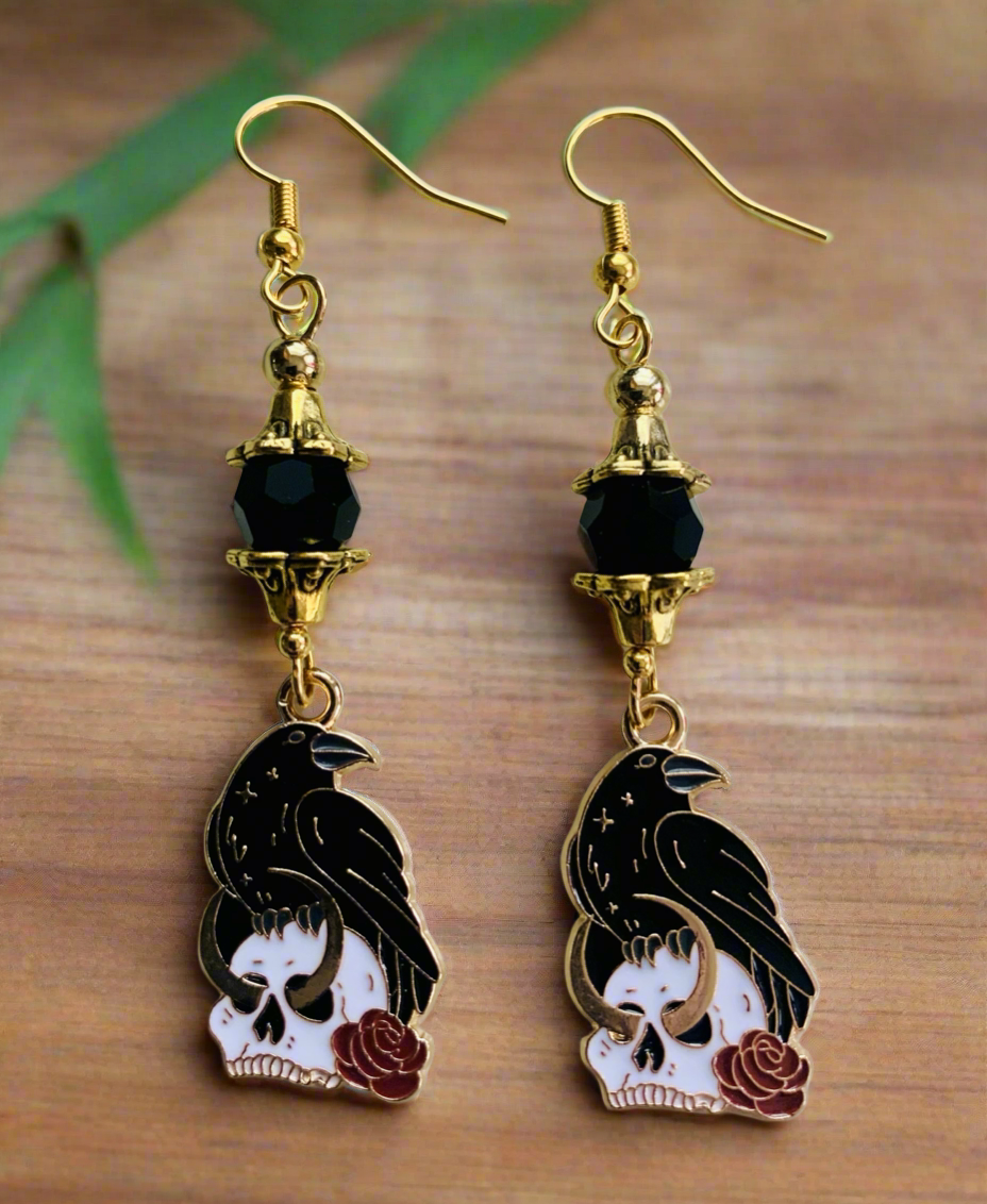 Crow Charm Earrings