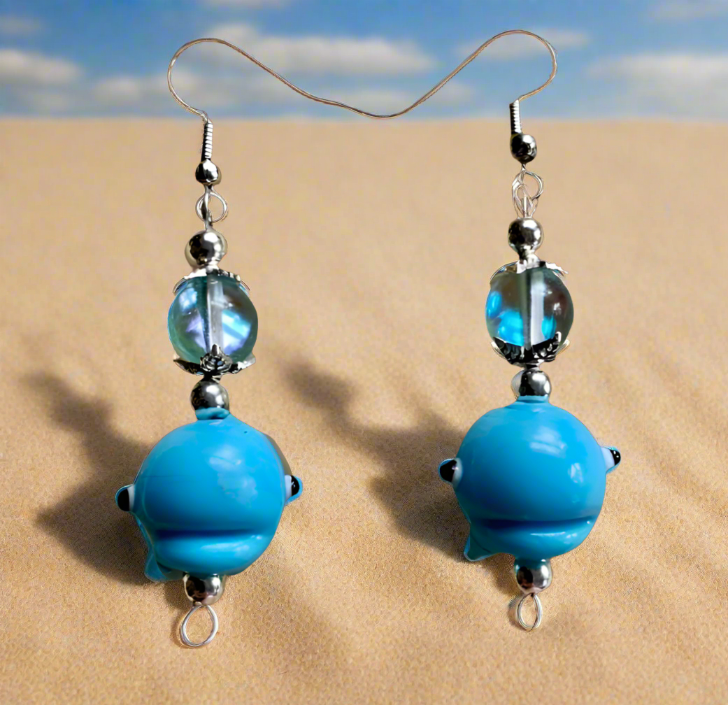Ceramic Blue Whale Earrings