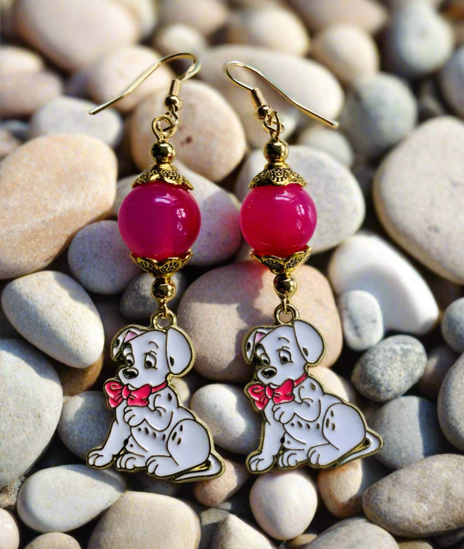 Dalmatian Pup Charm Earrings