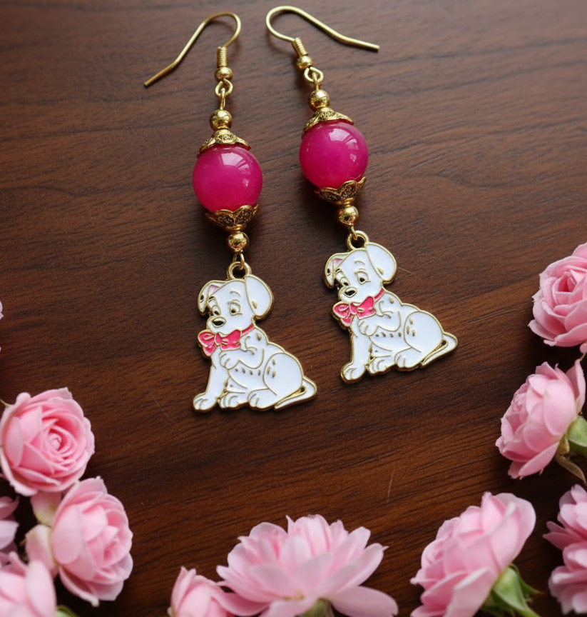 Dalmatian Pup Charm Earrings