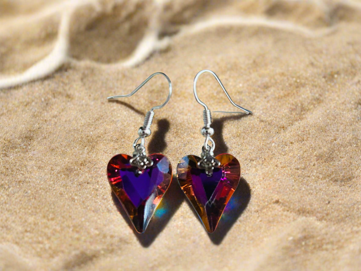 Swarovski Crystal Heart Drop Earrings