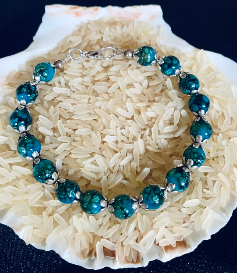 Alcohol Ink Bead Bracelet