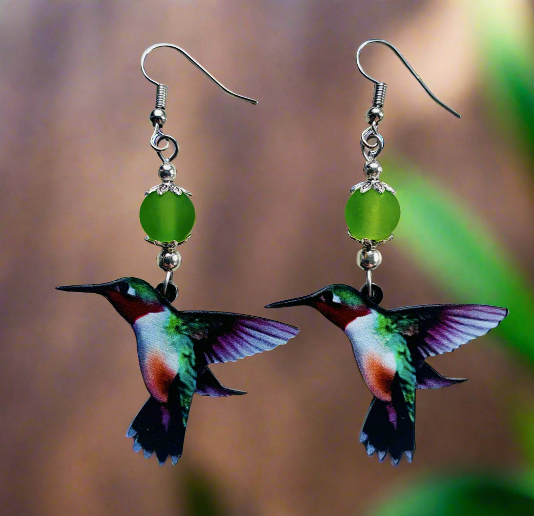 Hummingbird Charm Earrings