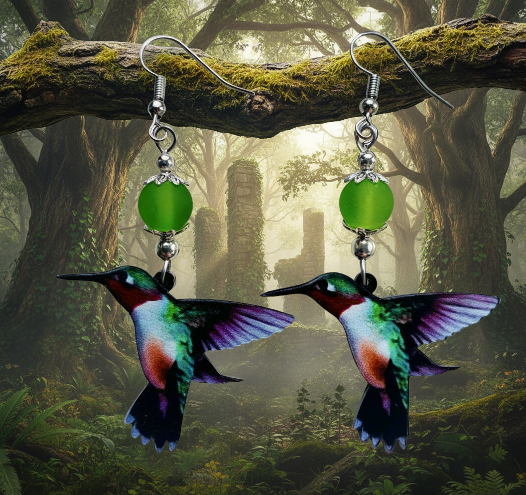 Hummingbird Charm Earrings
