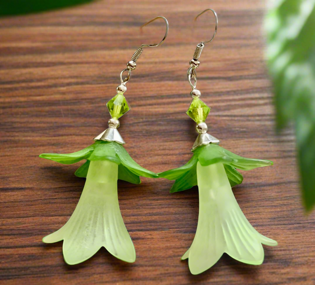 Flower Earrings: Lime Green