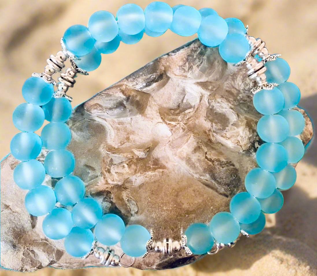 Frosted Bead Wraparound Bracelet