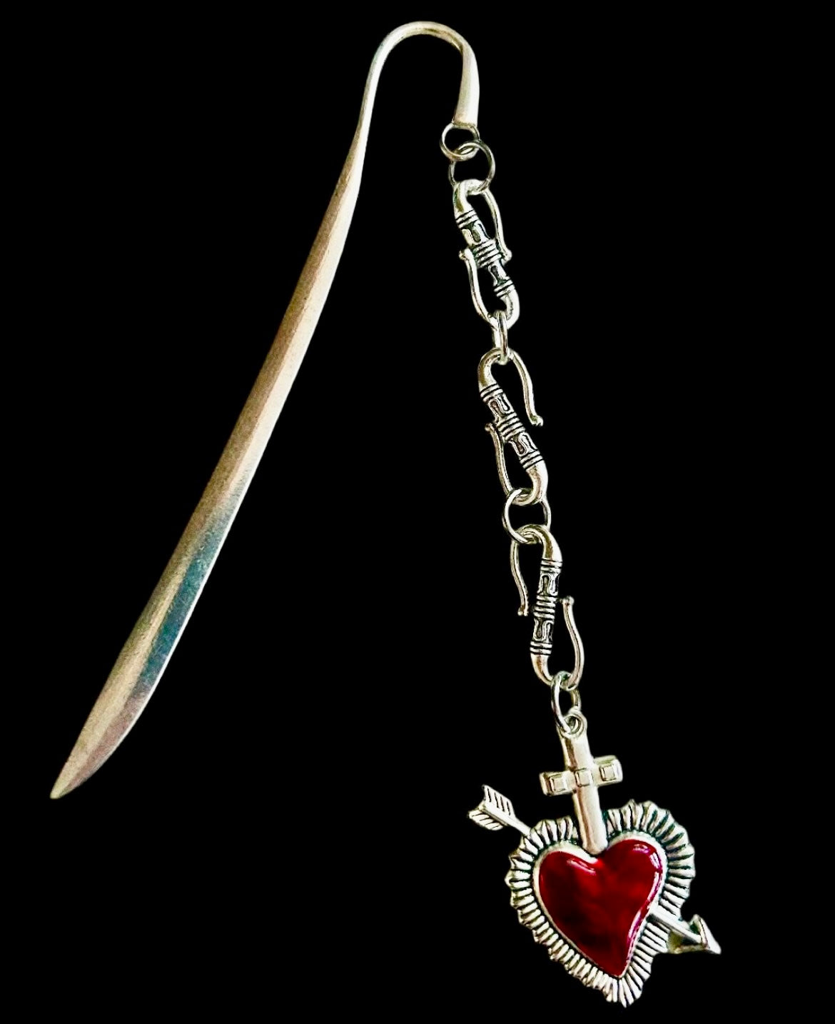 Custom Patterned Zinc Alloy Bookmarks with Various Beads & Charms