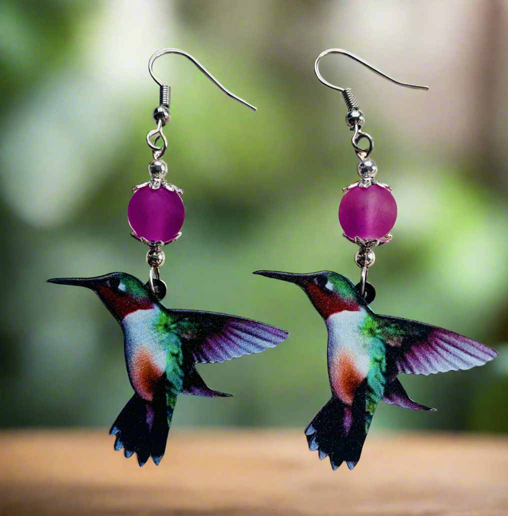 Hummingbird Charm Earrings