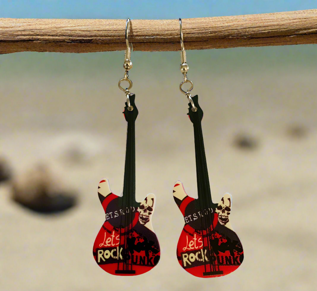 Acrylic Guitar Earrings