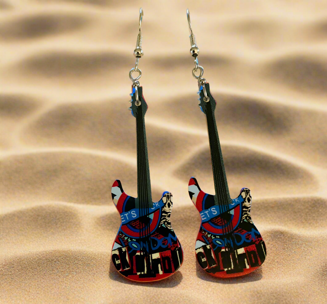 Acrylic Guitar Earrings