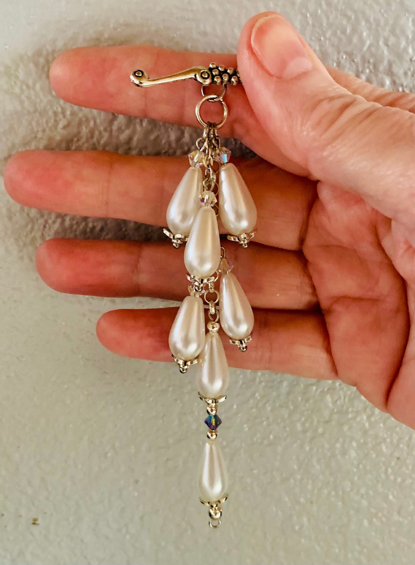 Pearlized Celestial Crystal Teardrops/Toggle Clasp