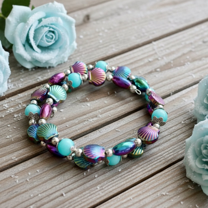 Amazonite/Hematite Bead Wraparound Bracelet