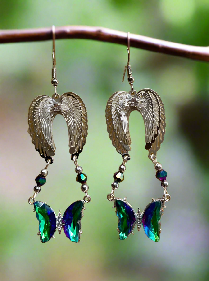 Layered Angel Wing/Butterfly Earrings