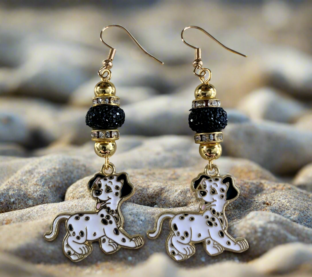 Dalmatian Puppy Charm Earrings
