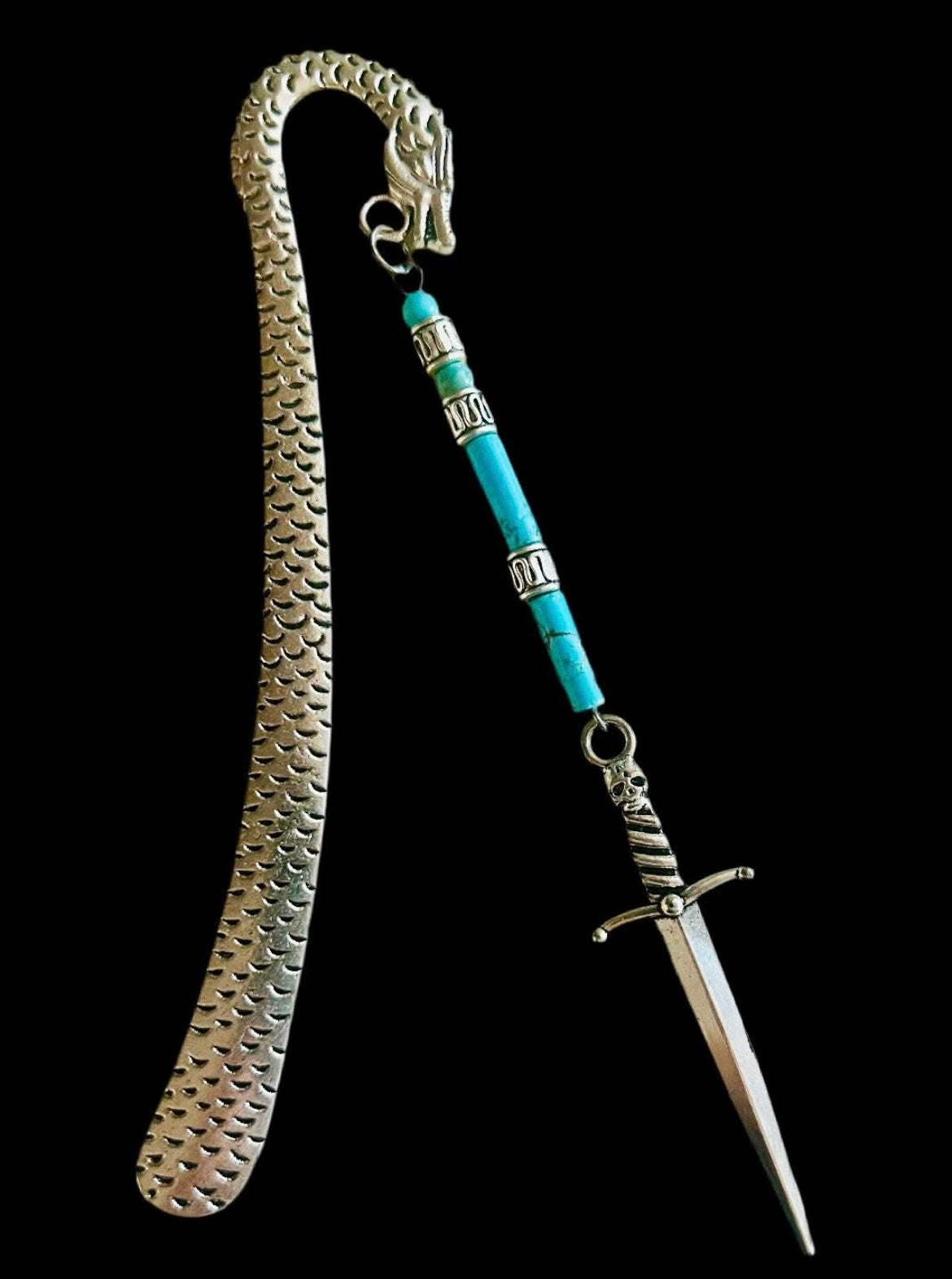 Custom Patterned Zinc Alloy Bookmarks with Various Beads & Charms