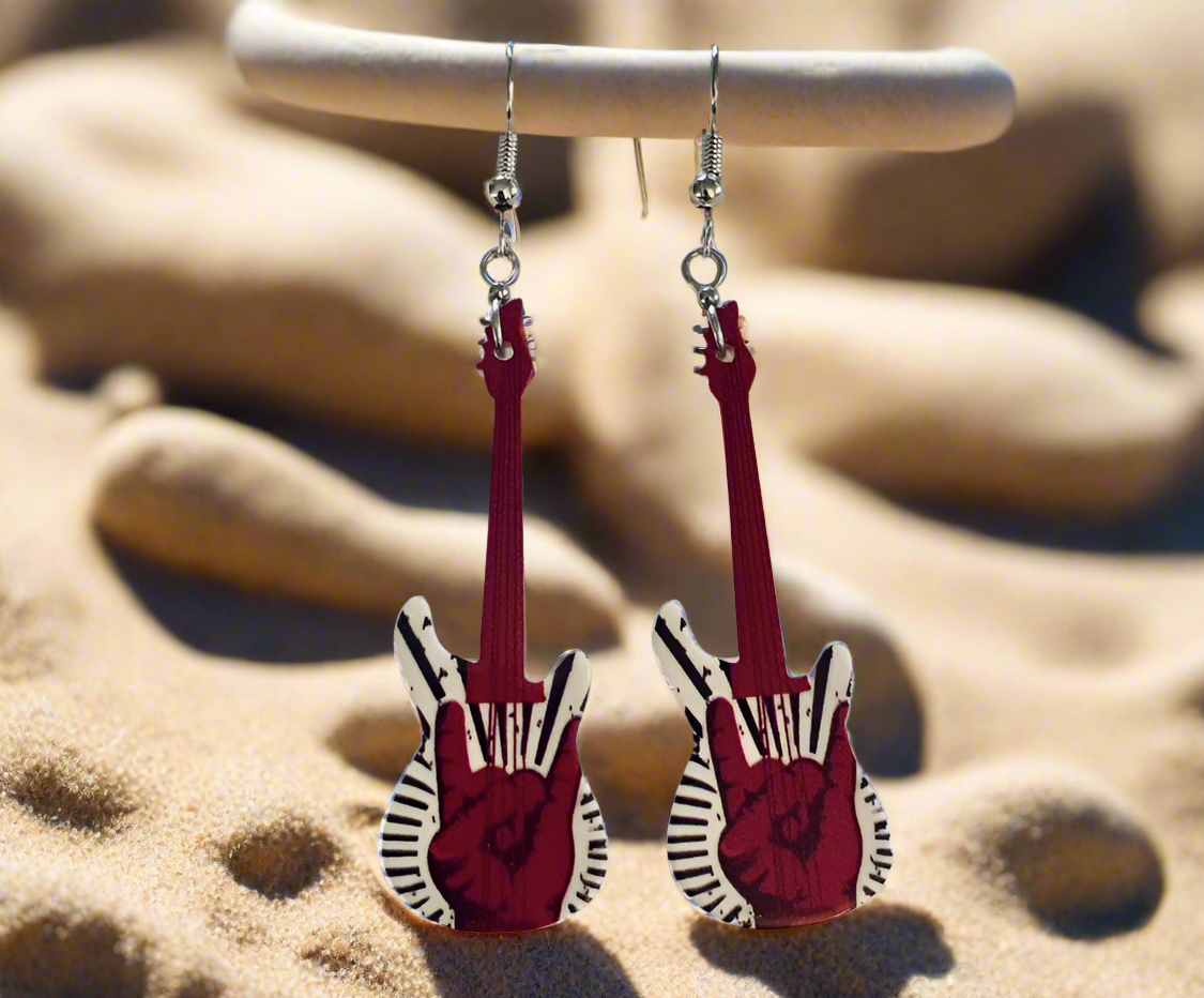Acrylic Guitar Earrings