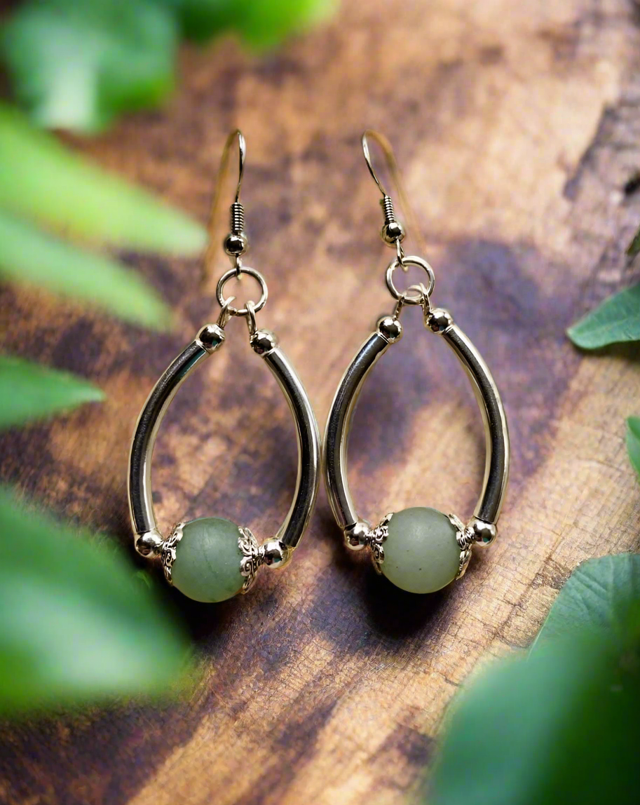 Frosted Aventurine Gemstone Earrings