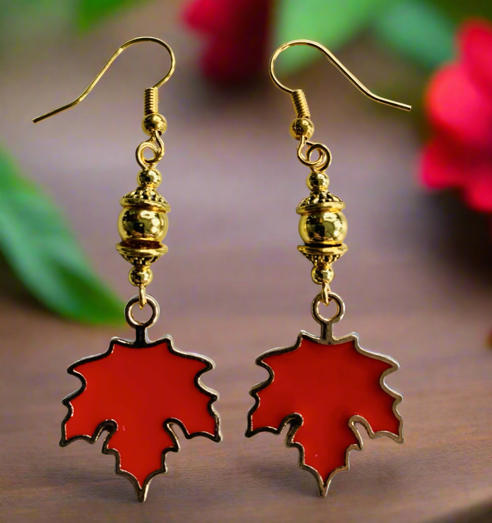 Canadian Maple Leaf Charm Earrings