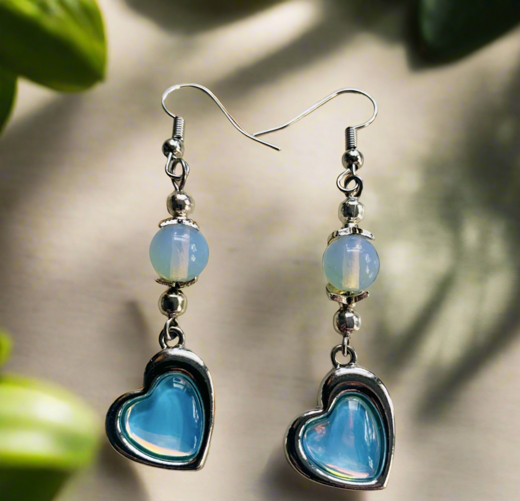 Blue Ocean Glass Charm Earrings (3 Pairs)