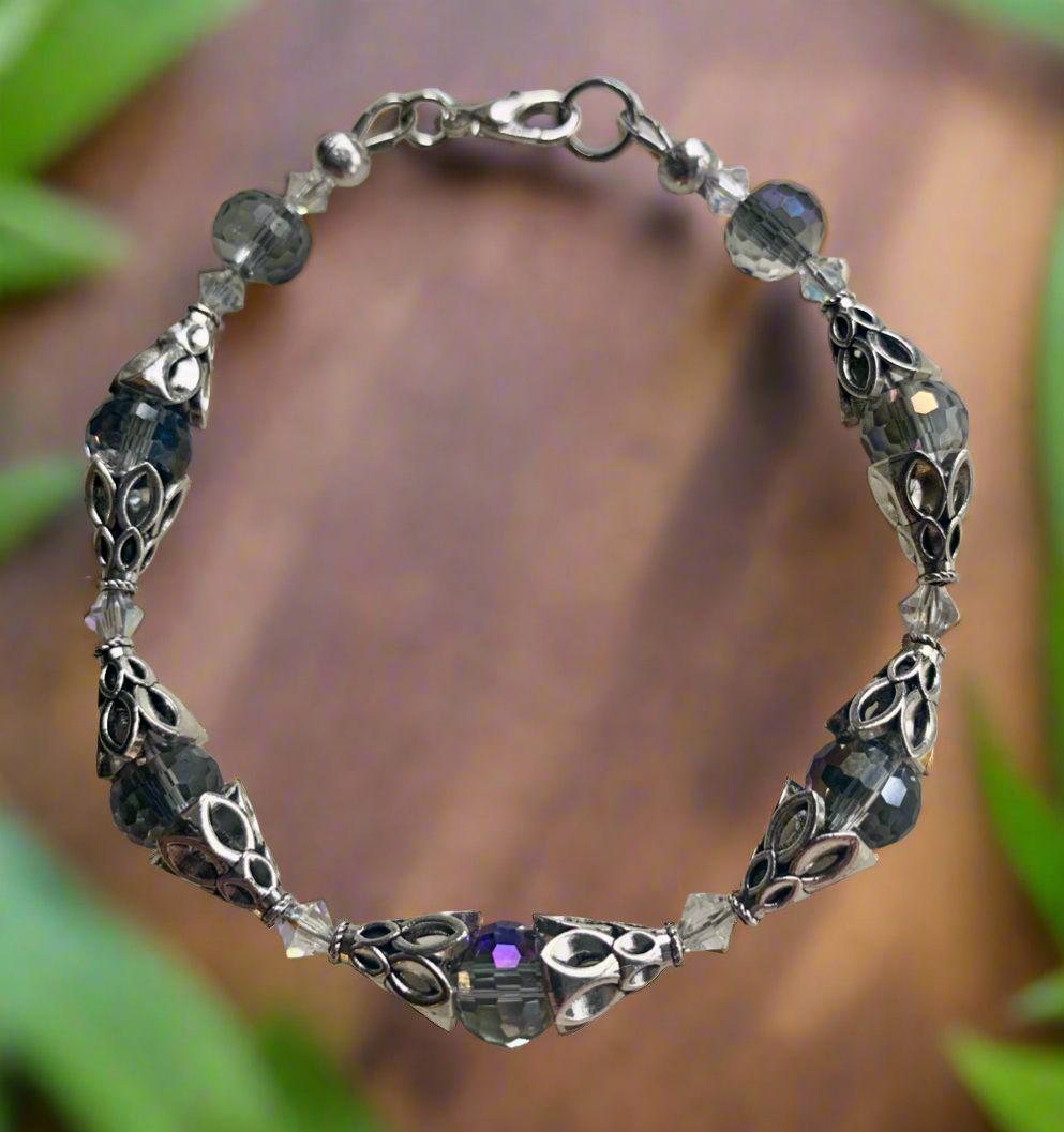 Fire-Polished Czech Crystal Glass Bead Bracelet