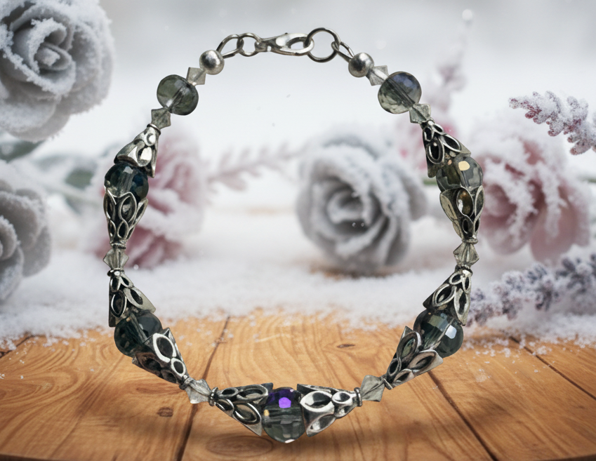 Fire-Polished Czech Crystal Glass Bead Bracelet