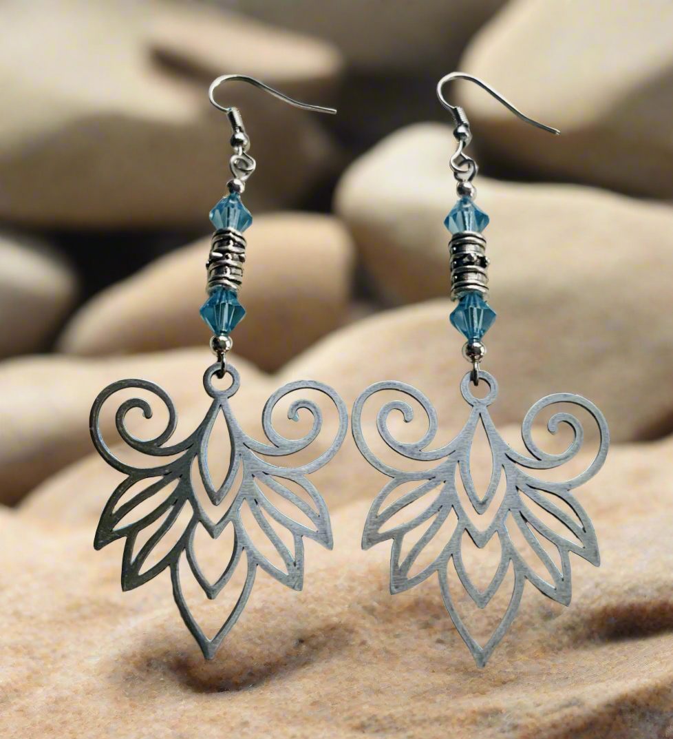 Stainless Steel Lotus Flower Earrings