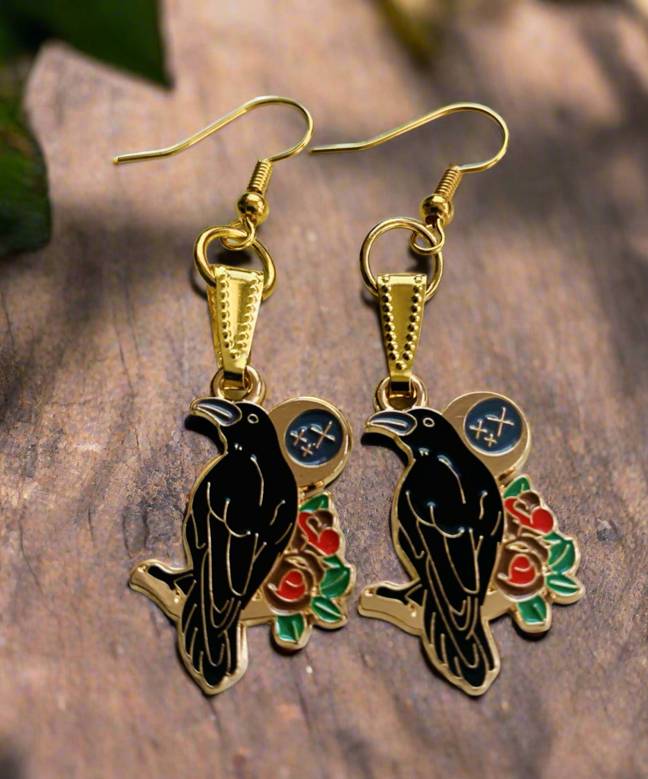Crow Charm Earrings