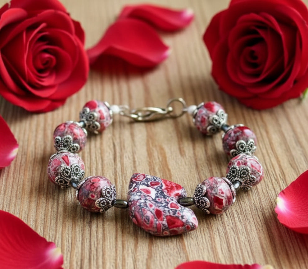 Stabilized Magnesite Zuni Bear Bracelet