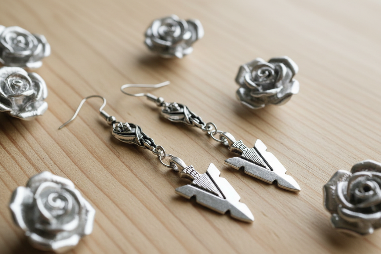 Bat Connector/Blade Charm Earrings