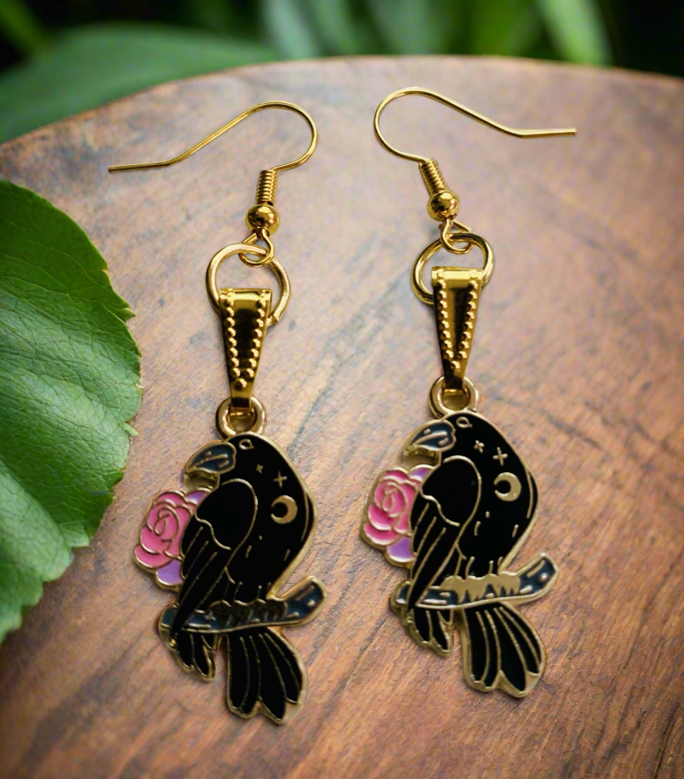Crow Charm Earrings