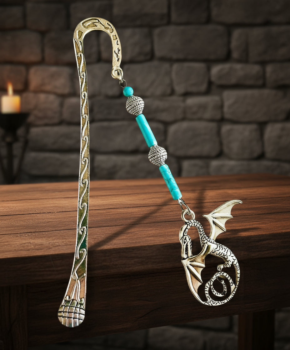 Custom Patterned Zinc Alloy Bookmarks with Various Beads & Charms