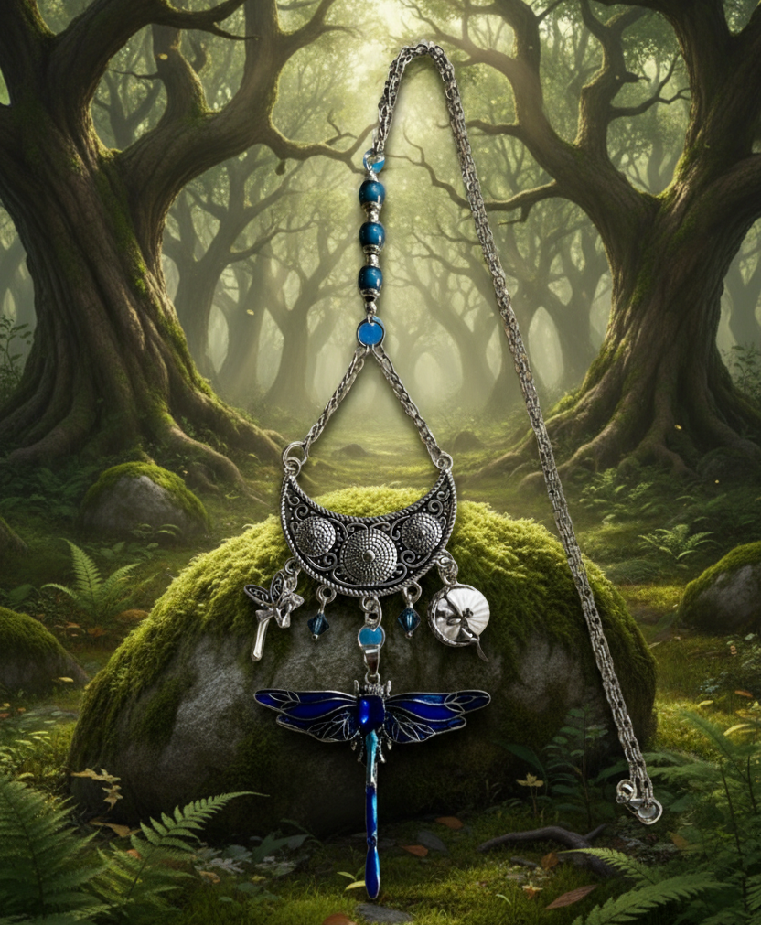 Dragonfly Pendant in Cobalt Blue/Teal