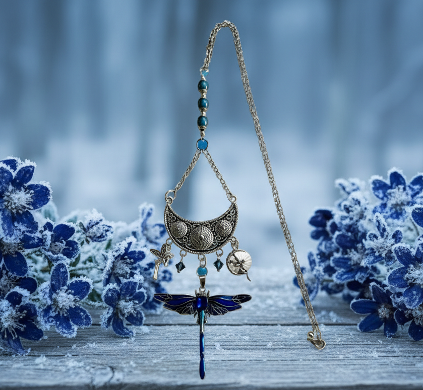 Dragonfly Pendant in Cobalt Blue/Teal