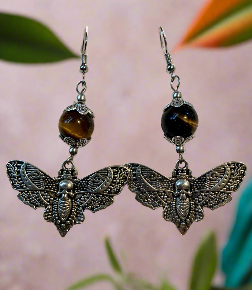 Death’s-Head Hawkmoth Charm Earrings