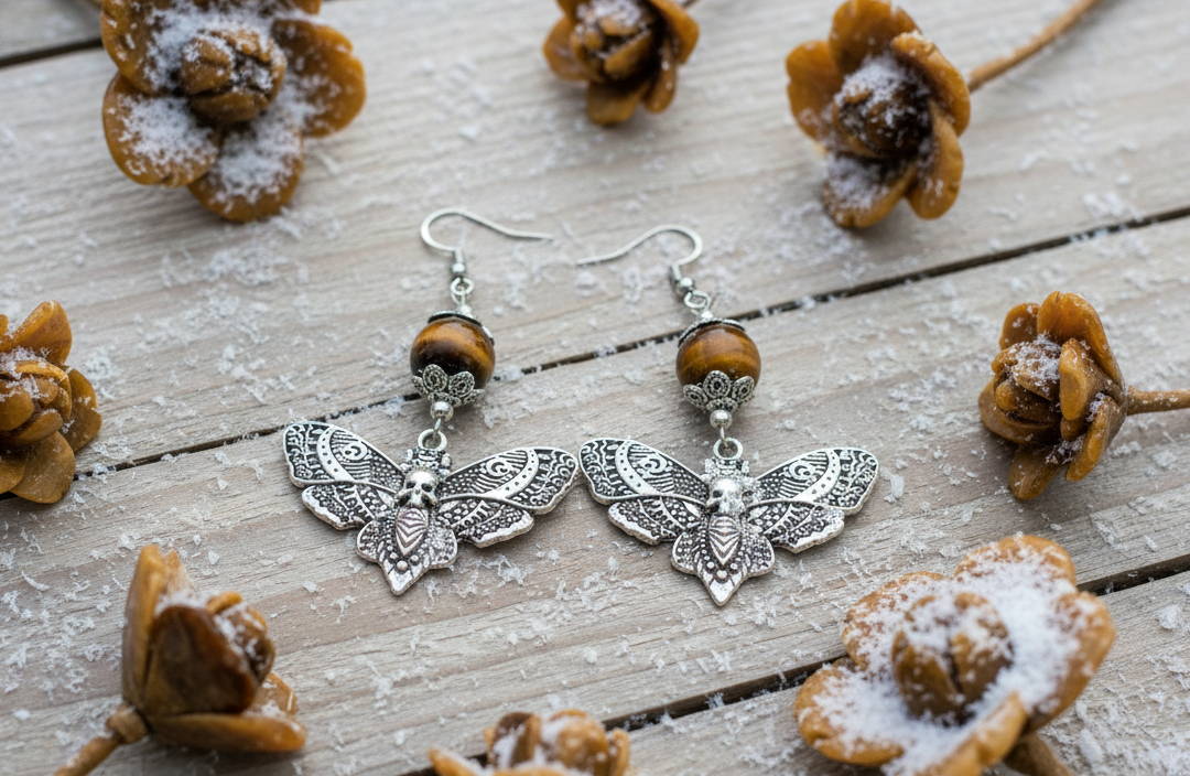 Death’s-Head Hawkmoth Charm Earrings