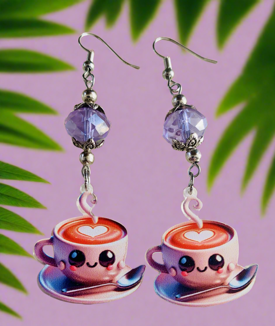 Acrylic Coffee Cup Earrings