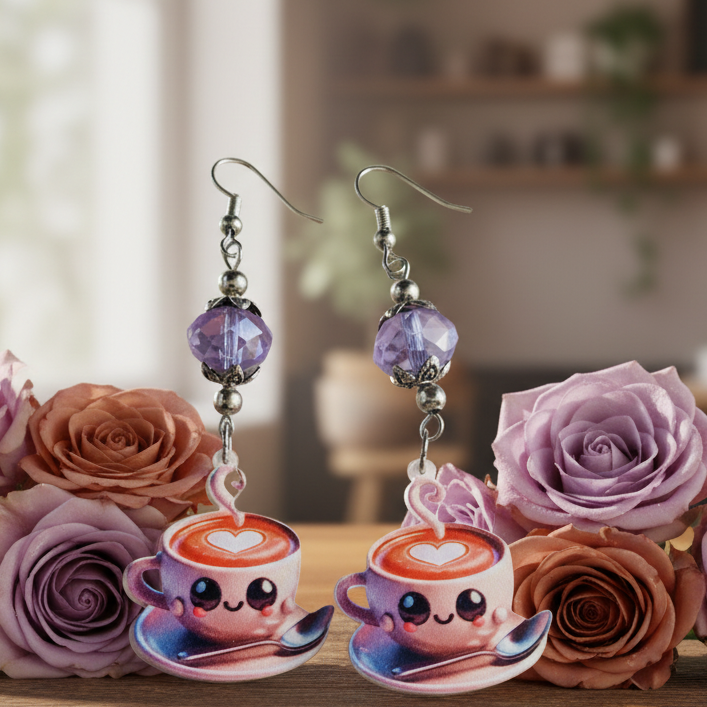 Acrylic Coffee Cup Earrings