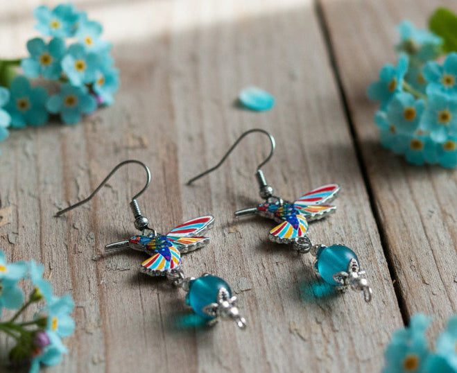 Hummingbird Charm Earrings