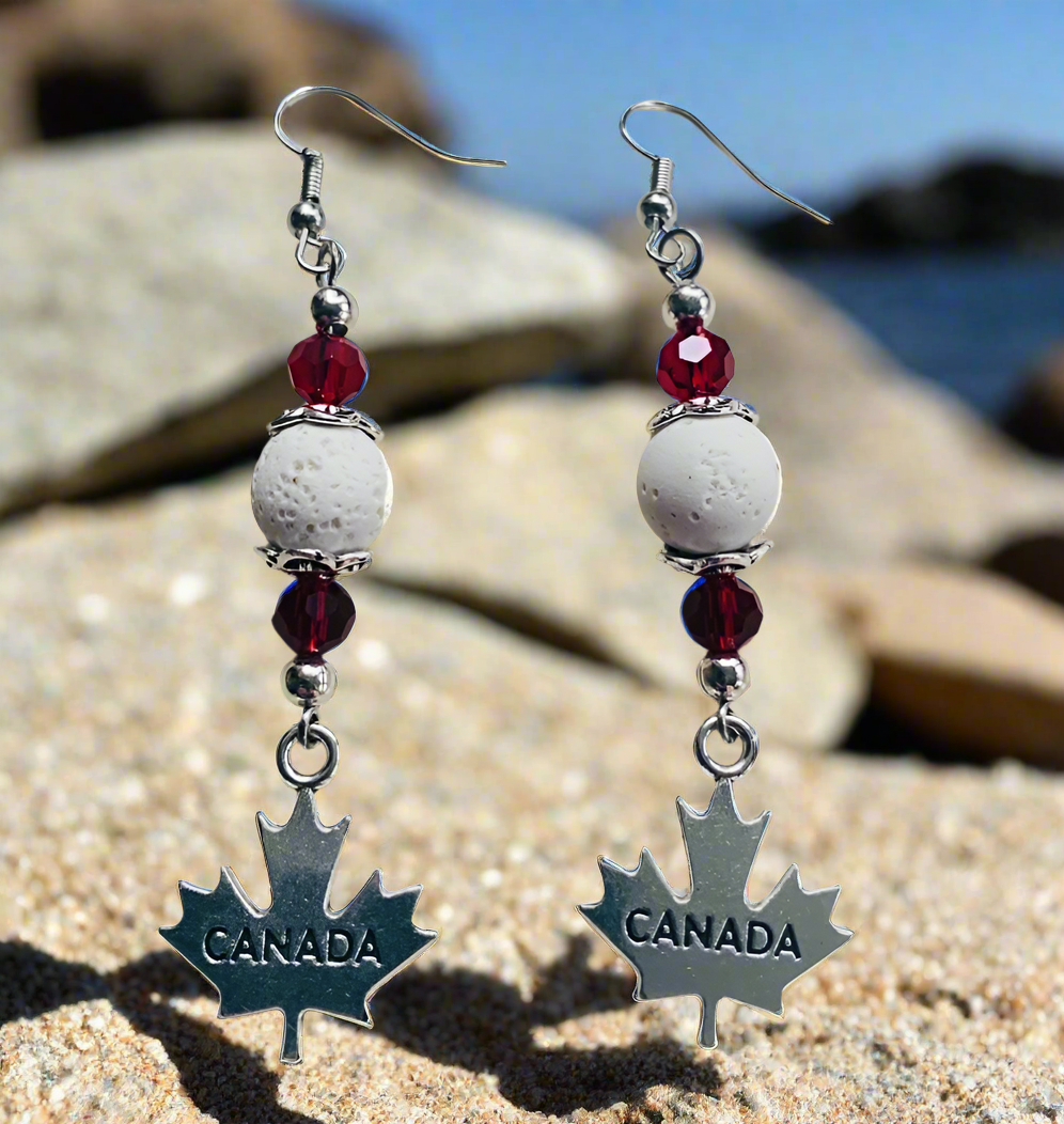 Canadian Maple Leaf Charm Earrings