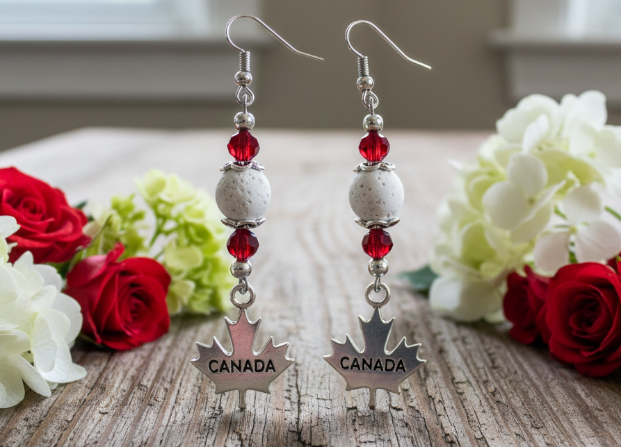 Canadian Maple Leaf Charm Earrings