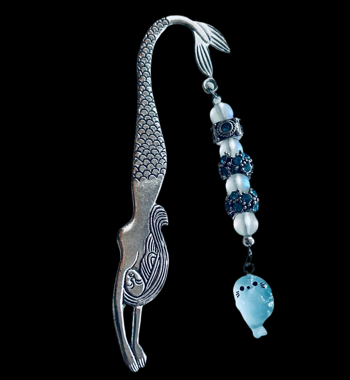 Custom Patterned Zinc Alloy Bookmarks with Various Beads & Charms